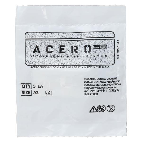 ACERO Stainless Steel Crowns 5 2nd Primary Upper Right Molar 5/Pk 5/Pk