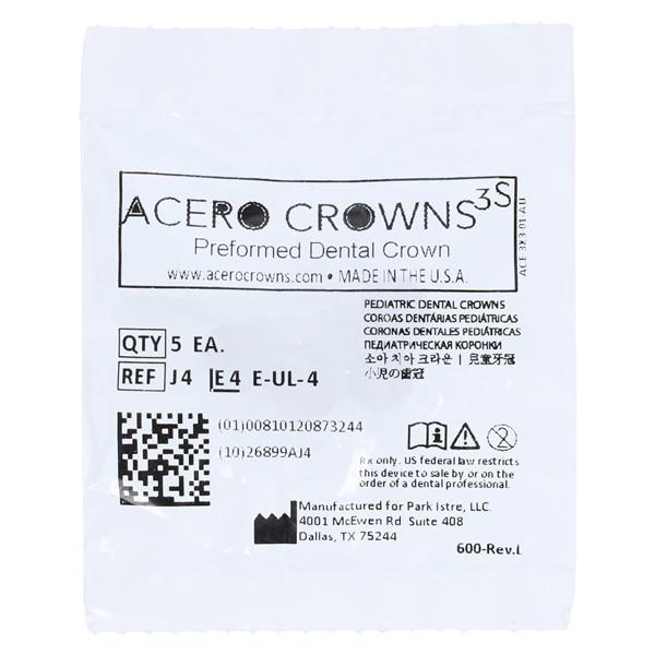 ACERO Stainless Steel Crowns 4 2nd Primary Upper Left Molar 5/Pk 5/Pk