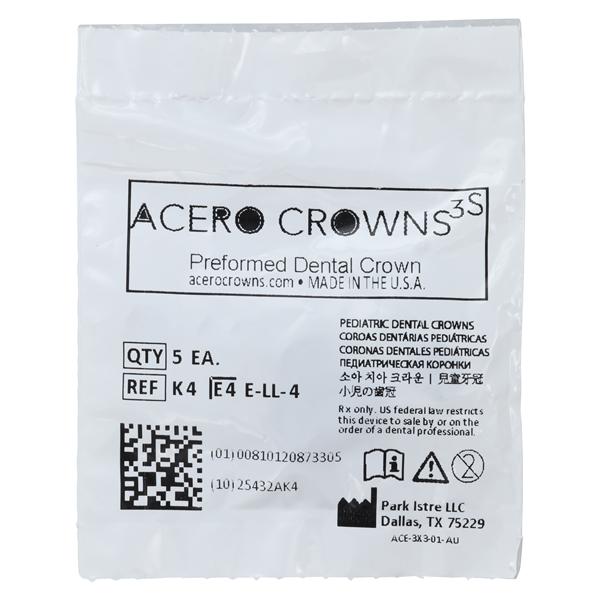 ACERO Stainless Steel Crowns 4 2nd Primary Lower Left Molar 5/Pk 5/Pk