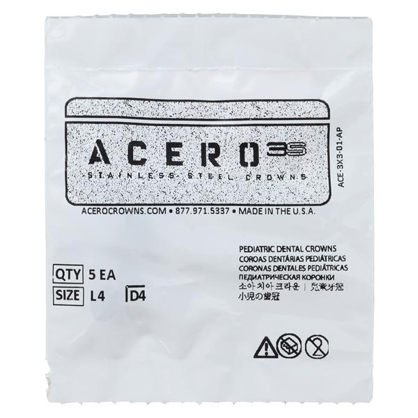 ACERO Stainless Steel Crowns 4 1st Primary Lower Left Molar 5/Pk 5/Pk