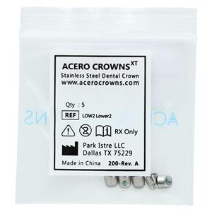 ACERO Stainless Steel Crowns 2 Lower Canines 5/Pk 5/Pk