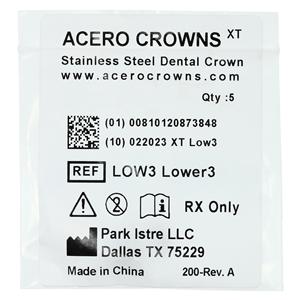 ACERO Stainless Steel Crowns 3 Lower Canines 5/Pk 5/Pk