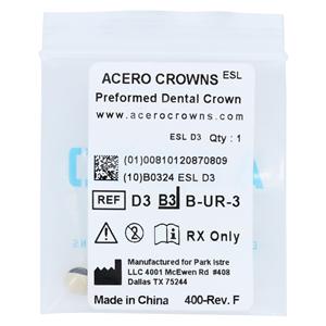 ACERO Stainless Steel Crowns Size 3 Primary Upper Right Lateral 1/Bag Ea