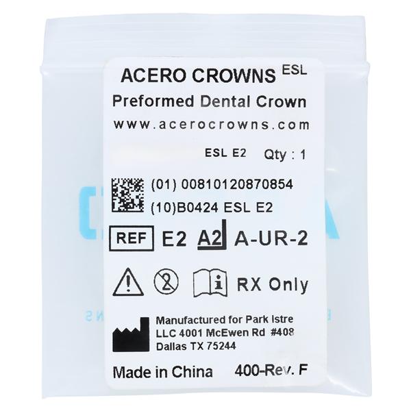 ACERO Stainless Steel Crowns Size 2 Primary Upper Right Central 1/Bag Ea