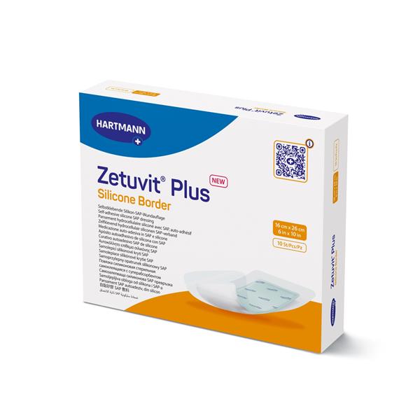 Zetuvit Plus Cellulose/ Polymer Border Dressing 7x7" Strl Sq Slcn Adh Spr Abs LF