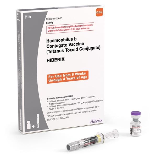 Hiberix Haemophilus B Injectable 0.5mL Prefilled Syringe 10/Pk