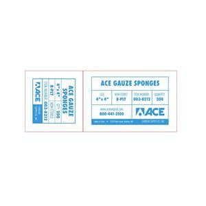 Ace 100% Cotton Gauze Sponge Gauze 4x4" 8 Ply Non-Sterile Square Woven LF