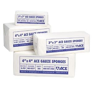 Ace 100% Cotton Gauze Sponge Gauze 2x2" 8 Ply Non-Sterile Square Woven LF