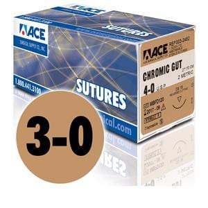 Suture 3-0 18" Chromic Gut DS-18 12/Bx