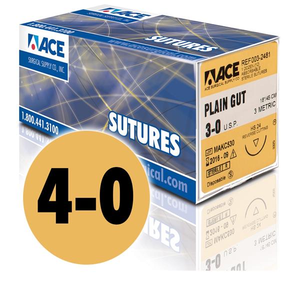 Suture 4-0 27" Plain Gut DS-18 12/Bx