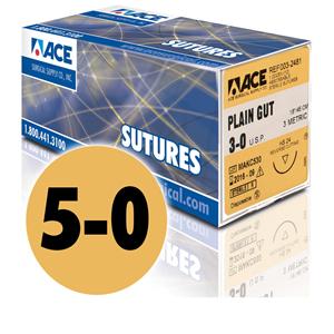 Suture 5-0 18" Plain Gut DSM-13 12/Bx