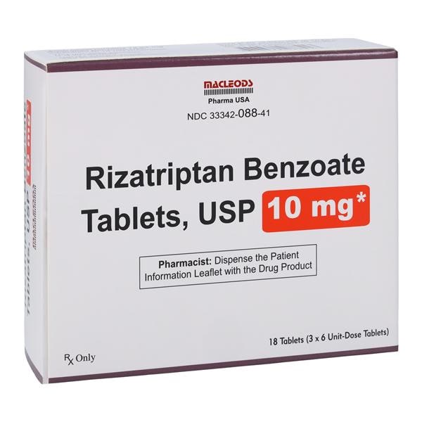 Rizatriptan Benzoate Tablets 10mg Pack 18/Pk