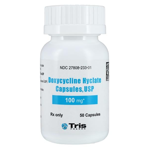 Doxycycline Hyclate Capsules 100mg Bottle 50/Bt