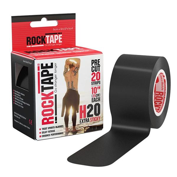 RockTape Kinesiology Tape 97% Cotton/3% Nylon 2"x16.4' Black Ea