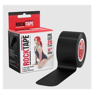 RockTape Kinesiology Tape 97% Cotton/3% Nylon 2"x16.4' Black Ea