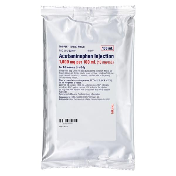 Acetaminophen Injection 10mg/mL Bag 10/Pk