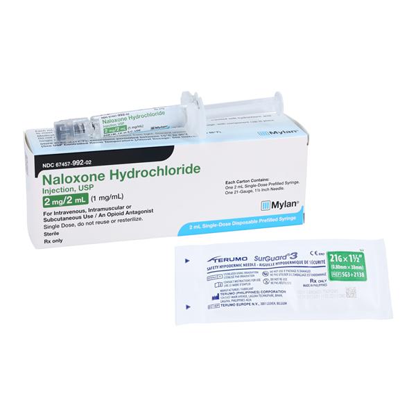 Naloxone HCl Injection 1mg/mL Prefilled Syringe 2mL Ea