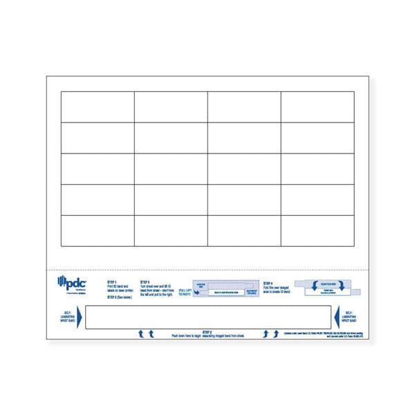 Conf-ID-ent Laser Wristband/Label Poly/Paper White Adult 1000/Ca