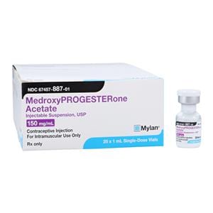 Medroxyprogesterone Acetate Injection 150mg/mL SDV 1mL 25/Pk