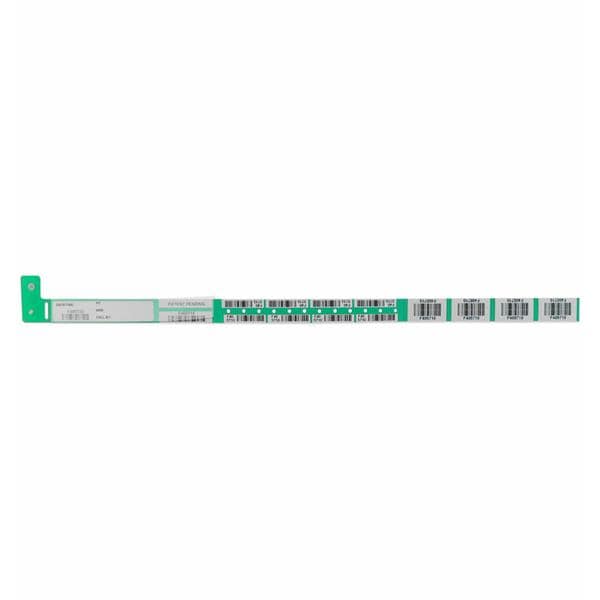 Securline Blood Wristband Poly Green Adult/Pediatric 150/Bx