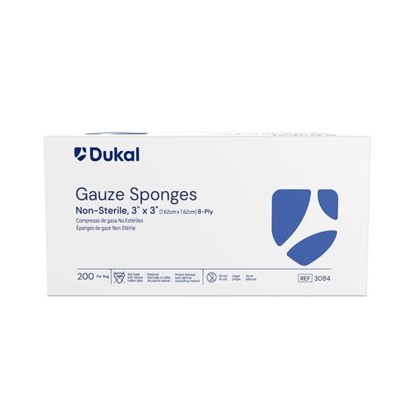 Dukal 100% Woven Cotton Gauze Sponge 4x4" 8 Ply Non-Sterile Square LF