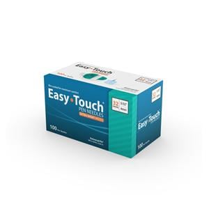 EasyTouch Pen Needle 32gx4mm Teal Protective Cap 100/Bx