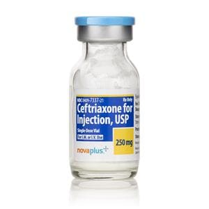 Novaplus Ceftriaxone Sodium Powder Injection 250mg/Vl SDV 10/Package