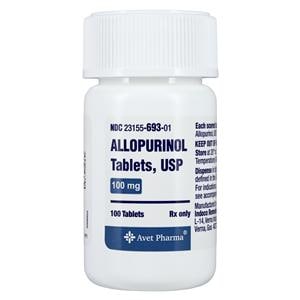 Allopurinol Tablets 100mg Bottle 100/Bottle 100/Bt