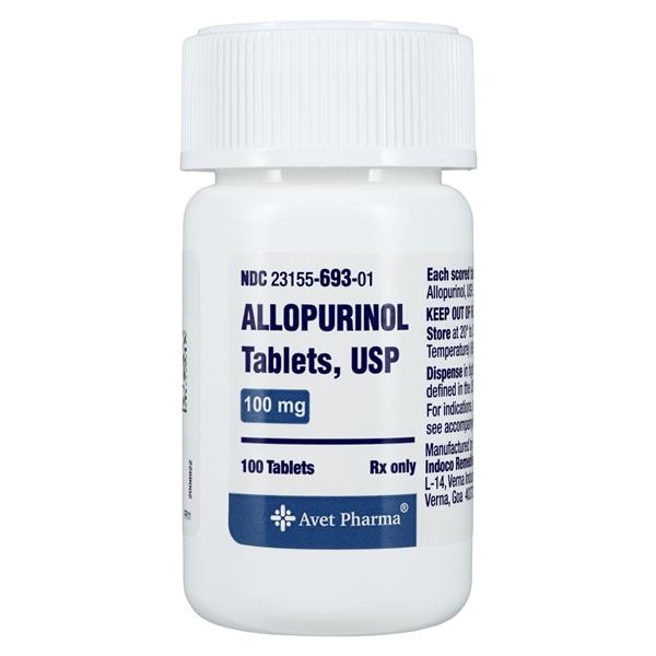 Allopurinol Tablets 100mg Bottle 100/Bottle 100/Bt