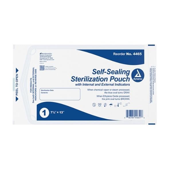 Sterilization Pouch Self Seal 7.5 in x 13 in 200/Bx