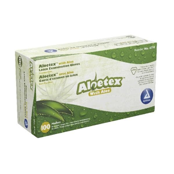 AloeTex Exam Gloves Medium Green Non-Sterile