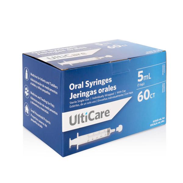 UltiCare Oral Medication Syringe Polypropylene Plastic Clear