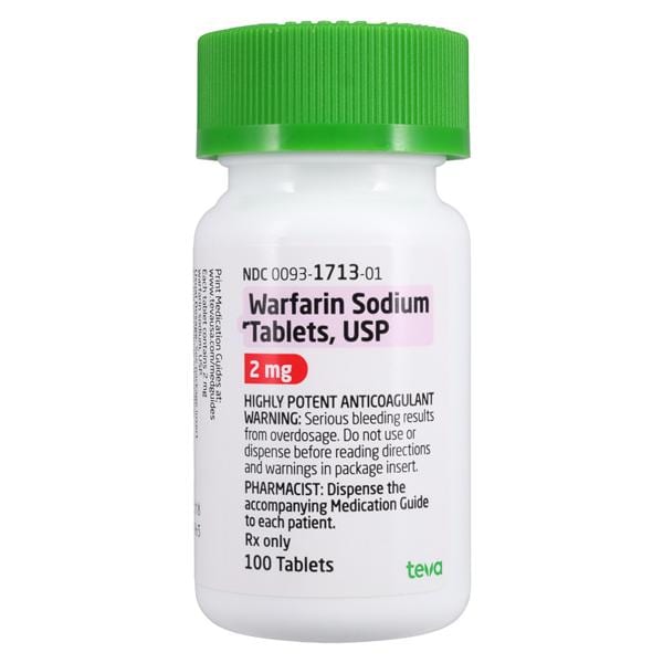 Warfarin Sodium Tablets 2mg Bottle 100/Bt