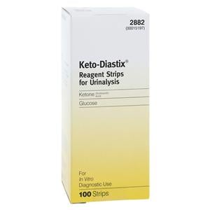 Keto-Diastix Glucose/ Ketone Urinalysis Test Strip 100/Bx