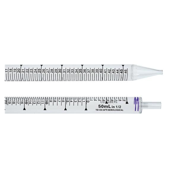 Serological Pipet Polystyrene 50mL Clear Sterile 100/ca