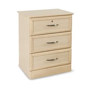 Hamilton Collection Bedside Cabinet 3 Drawers Single Lock/2 Keys Maple Ea