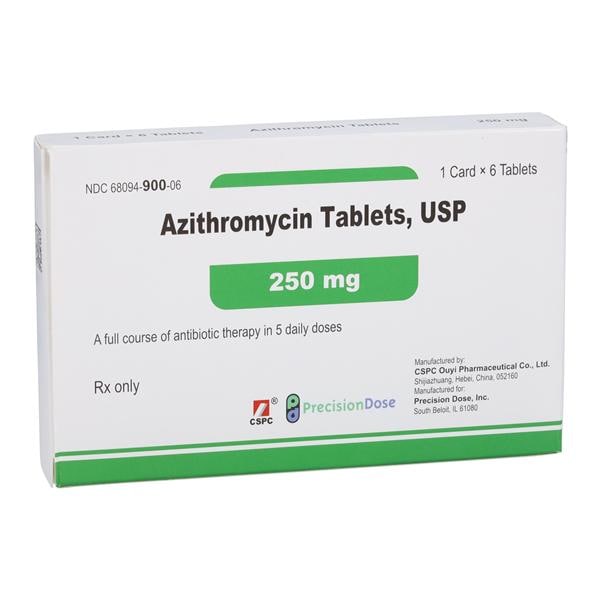 Azithromycin Tablets 250mg Pack 6/Pk