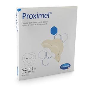 Proximel Silicone Foam Border Dressing Sterile Sacrum Adhesive White/Tan