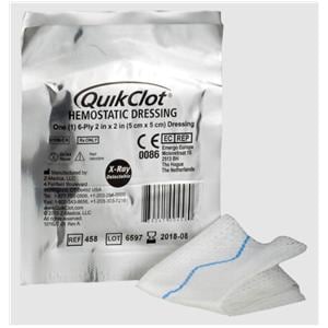 QuikClot Kaolin Hemostatic Dressing 2x2