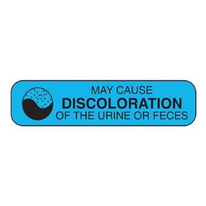 Warning Label May Cs Discoloration of Th Urn OR Fcs Bl/Blk 1-5/8x3/8  1000/Pk