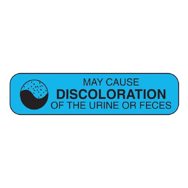 Warning Label May Cs Discoloration of Th Urn OR Fcs Bl/Blk 1-5/8x3/8  1000/Pk