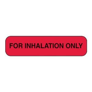 Warning Label f/ Inh Ony Red with Black Text Single Use 1-5/8x3/8" NS 1000/Pk