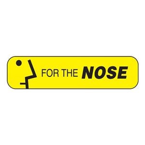 Warning Label For the Nose Yellow w/Black Text Single Use 1-5/8x3/8" NS 1000/Pk