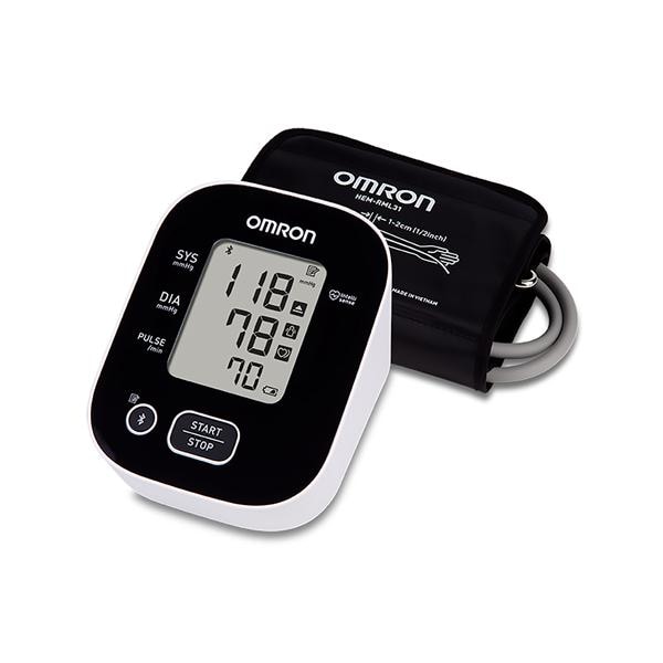 Omron Blood Pressure Monitor Black/White Latex Free Upper Arm Digital Display Ea