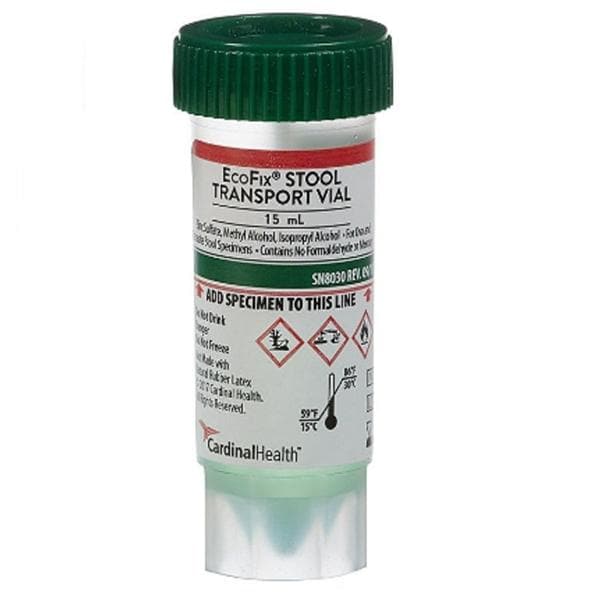 EcoFix Stool Transport Vial 15mL 120/Ca