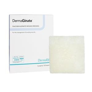 DermaGinate Calcium Alginate Wound Dressing 2x2" Sterile Square White Hi Abs