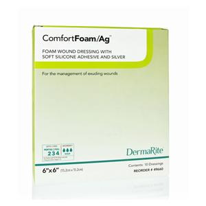 ComfortFoam/Ag Foam Non-Border Dressing 6x6" Strl Sqr Slcn Adh Slf Adh Wht/Tn LF