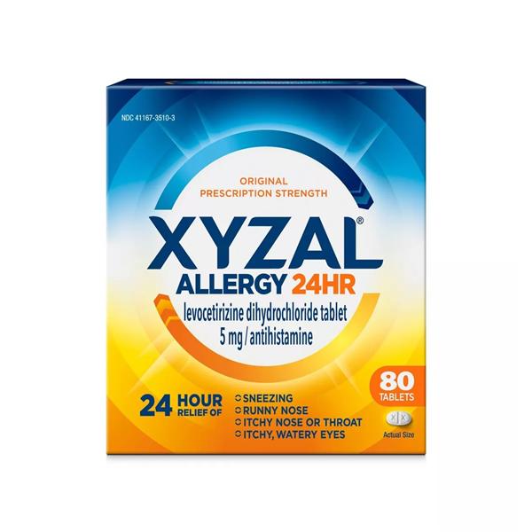 Xyzal 24hr Allergy Relief 5mg Bottle 80/Bt