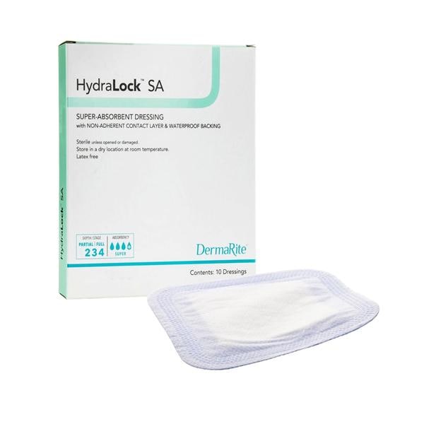 HydraLock SA Polymer Superabsorbent Dressing 3x3" Sterile Square Adhesive NAdh