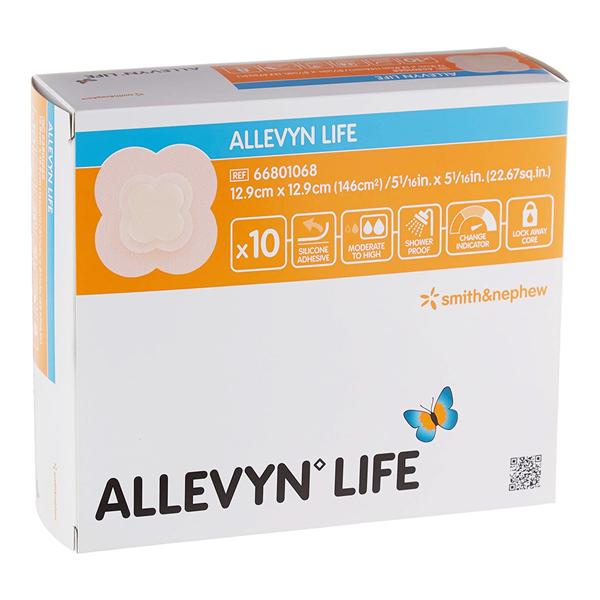 Allevyn Life Foam Dressing 5-1/16x5-1/16" Sterile Quadrilobe, 5 BX/CA